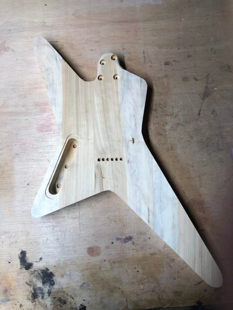 JK8000 guitar body backside dimeback